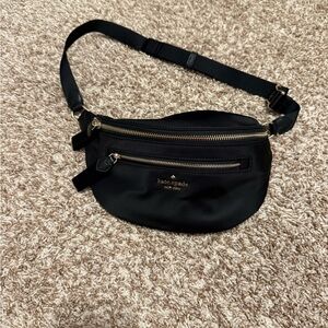 Kate Spade Black Crossbody with Gold Zippers
